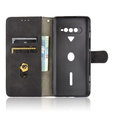 Skin-touch PU Leather Wallet Phone Cover with Supporting Stand for Xiaomi Black Shark 4/Black Shark 4 Pro