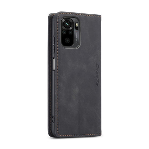 CASEME 013 Series Simple Design Automatic Suction Leather Wallet Stand Case for Xiaomi Redmi Note 10 4G / Note 10S / Poco M5s 4G