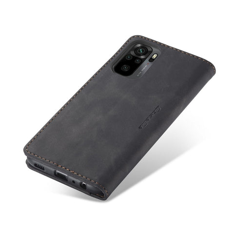 CASEME 013 Series Simple Design Automatic Suction Leather Wallet Stand Case for Xiaomi Redmi Note 10 4G / Note 10S / Poco M5s 4G