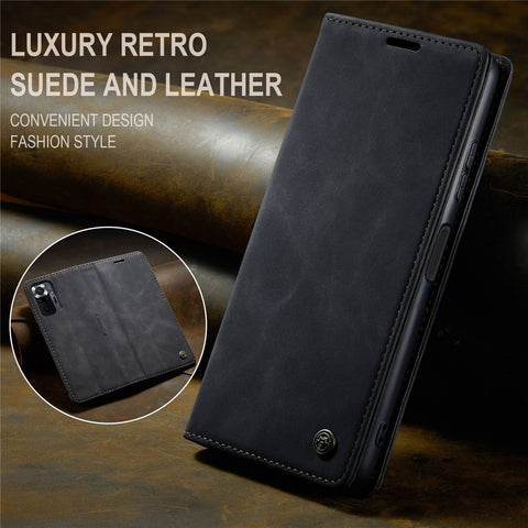 CASEME 013 Series Brief Design Automatic Suction Leather Wallet Case for Xiaomi Redmi Note 10 Pro 4G (India)/(Global)/Note 10 Pro Max