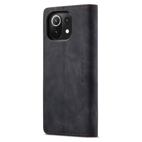 CASEME 013 Series Automatic Suction Simple Design Leather Wallet Case for Xiaomi Mi 11 Lite 4G / 5G / 11 Lite 5G NE