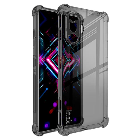 IMAK Full-Coverage Shock-Proof Sheer Flexible TPU Case with High Transparency Screen Protector for Xiaomi Redmi K40 Gaming