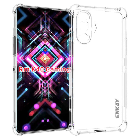 ENKAY HAT PRINCE 4 Corners Thickened Anti-slip Shockproof Transparent TPU Phone Cover Case for Xiaomi Redmi K40 Gaming