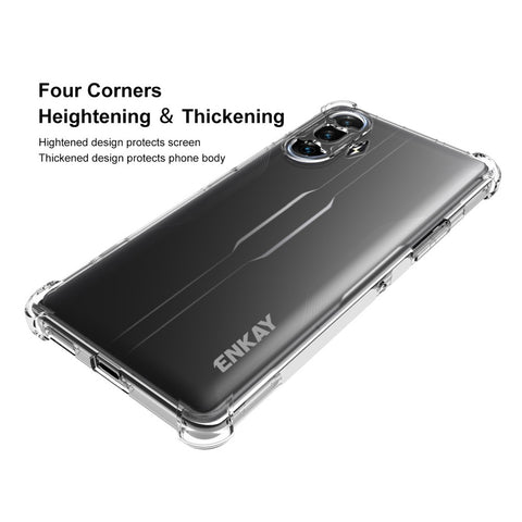 ENKAY HAT PRINCE 4 Corners Thickened Anti-slip Shockproof Transparent TPU Phone Cover Case for Xiaomi Redmi K40 Gaming