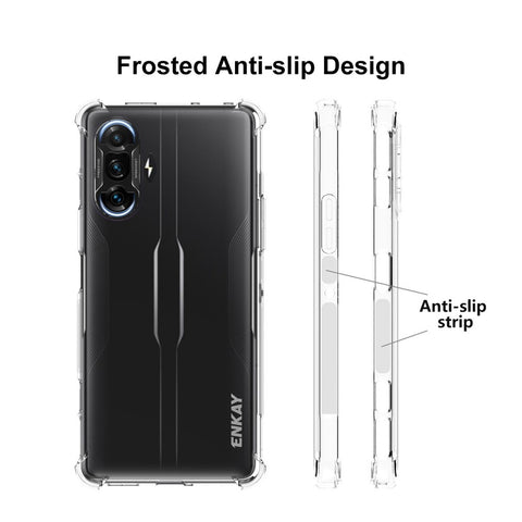 ENKAY HAT PRINCE 4 Corners Thickened Anti-slip Shockproof Transparent TPU Phone Cover Case for Xiaomi Redmi K40 Gaming
