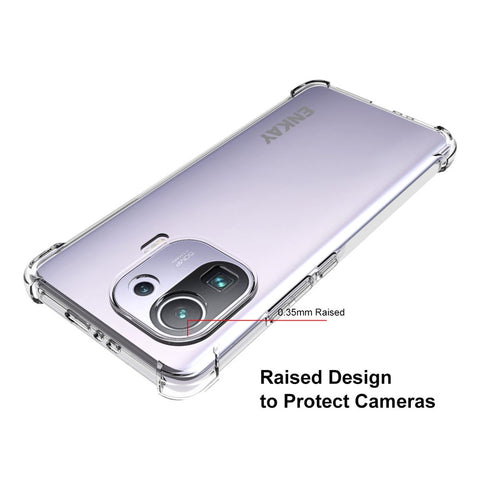 ENKAY HAT PRINCE Shockproof Transparent TPU Mobile Phone Case Cover with Anti-slip Strip for Xiaomi Mi 11 Pro
