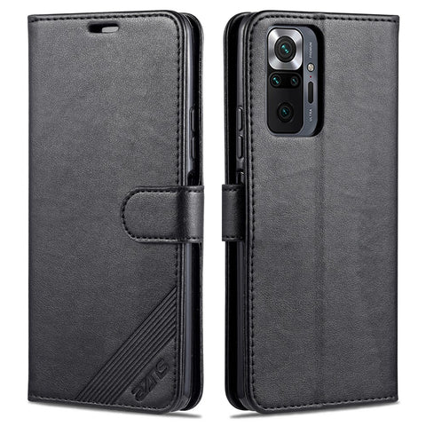 AZNS Full Protection Wallet Leather Stand Case for Xiaomi Redmi Note 10 Pro 4G (Global) / Note 10 Pro 4G (India) / Note 10 Pro Max