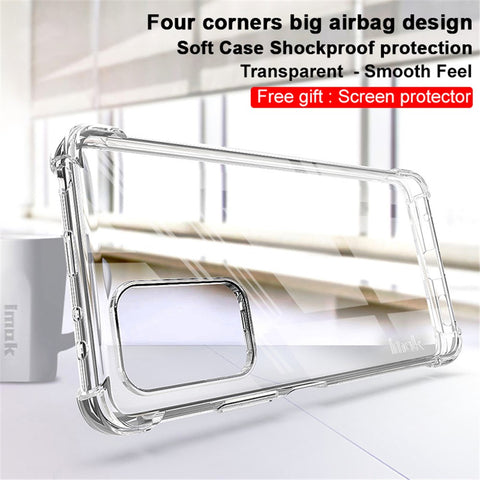 IMAK Full Body Rugged Soft TPU Cover Slim Shockproof Phone Bumper with Screen Protector for Xiaomi Redmi Note 10 Pro Max / Note 10 Pro 4G (Global) / Note 10 Pro 4G (India)