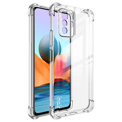 IMAK Full Body Protection Soft TPU Shockproof Protective Transparent Bumper Cover with Screen Protector Film for Xiaomi Redmi Note 10 Pro 5G (China) / Poco X3 GT
