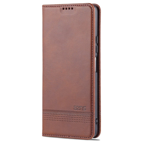 AZNS All-round Wallet Case Auto-absorbed Magnetic Leather Phone Stand Shell for Xiaomi Redmi Note 10 Pro 5G