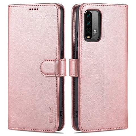 AZNS All-round Wallet Stand Design PU Leather Phone Cover Case for Xiaomi Redmi 9T/9 Power/Note 9 4G (Qualcomm Snapdragon 662)/Poco M3