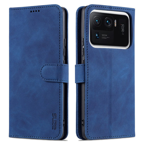 AZNS Wallet Case PU Leather Shock-Absorbent Bumper Stand Magnetic Closure Flip Folio Cover for Xiaomi Mi 11 Ultra