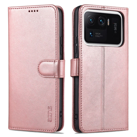 AZNS Wallet Case PU Leather Shock-Absorbent Bumper Stand Magnetic Closure Flip Folio Cover for Xiaomi Mi 11 Ultra