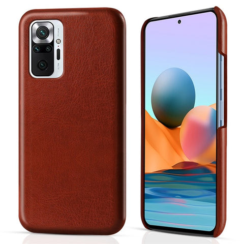 KSQ Crazy Horse Texture Phone Case Anti Scratch Leather Coated PC Shell for Xiaomi Redmi Note 10 Pro 4G (India) / Note 10 Pro 4G (Global) / Note 10 Pro Max