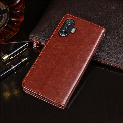 IDEWEI Crazy Horse Texture Flip Leather Phone Stand Case Cover with Wallet for Xiaomi Redmi K40 Gaming/Poco F3 GT
