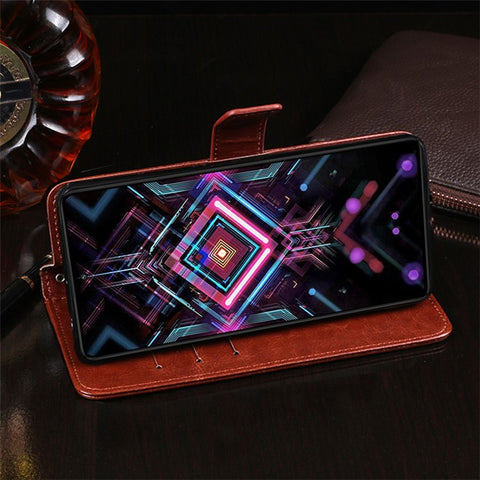 IDEWEI Crazy Horse Texture Flip Leather Phone Stand Case Cover with Wallet for Xiaomi Redmi K40 Gaming/Poco F3 GT