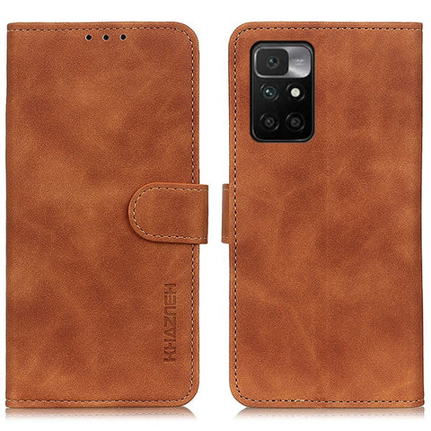 KHAZNEH Vintage Style Leather Wallet Phone Protection Case with Stand Design for Xiaomi Redmi 10 4G (2021)