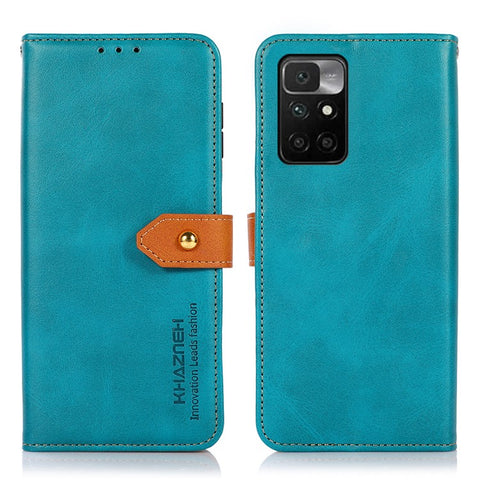 KHAZNEH Phone Leather Wallet Stand Design Cover Case with Golden Magnetic Clasp for Xiaomi Redmi Note 11 4G (MediaTek)/Redmi 10 4G/Redmi 10 2022 4G/10 Prime