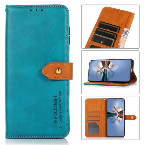 KHAZNEH Phone Leather Wallet Stand Design Cover Case with Golden Magnetic Clasp for Xiaomi Redmi Note 11 4G (MediaTek)/Redmi 10 4G/Redmi 10 2022 4G/10 Prime