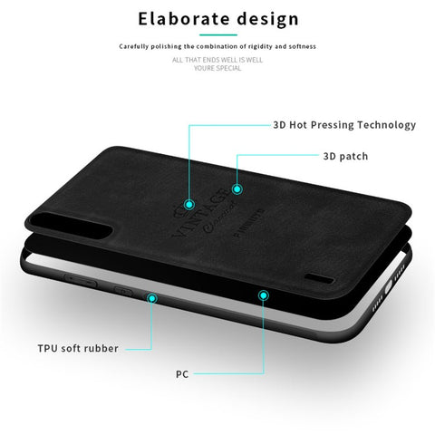 PINWUYO Honorable Series Anti-Drop Lightweight Slim Leather Coated PC + TPU Combo Case for Xiaomi Mi CC9/CC9 Meitu Edition/9 Lite