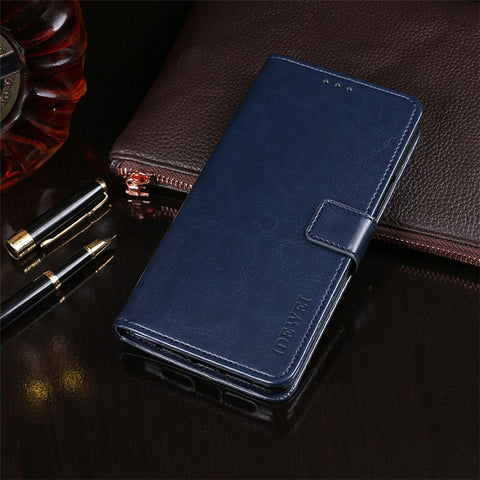 IDEWEI Crazy Horse Texture Full Body Protection Wallet Stand Folio Flip Leather Case for Xiaomi Redmi 10 4G (2021)/10 Prime/10 2022 4G/Note 11 4G (MediaTek)