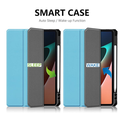 ENKAY HAT PRINCE Stylish Anti-Fall Auto Wake/Sleep Tri-fold Stand PU Leather + TPU Tablet Case Shell with Pen Slot for Xiaomi Pad 5/5 Pro