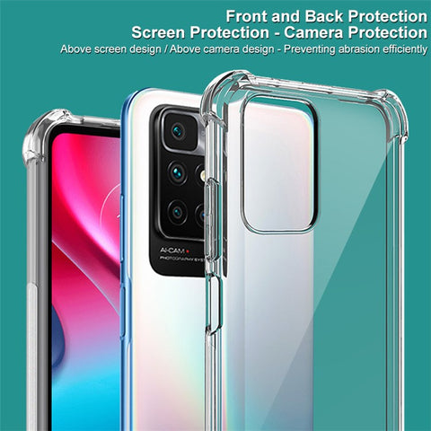 IMAK Reinforced Corners Airbag Transparent TPU Protective Back Case with Screen Protector for Xiaomi Redmi Note 11 4G (MediaTek)/Redmi 10 4G (2021)/Redmi 10 2022 4G/Redmi 10 Prime