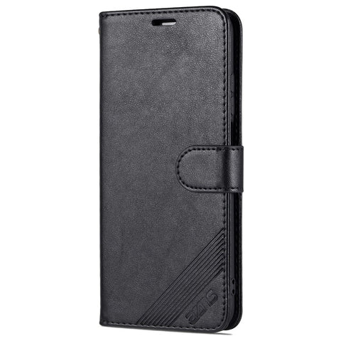 AZNS for Xiaomi Redmi 10 4G (2021)/Redmi 10 Prime/Redmi 10 2022 4G/Redmi Note 11 4G (MediaTek) PU Leather Anti-Drop Dual-Sided Magnetic Clasp Wallet Holder Design Phone Case