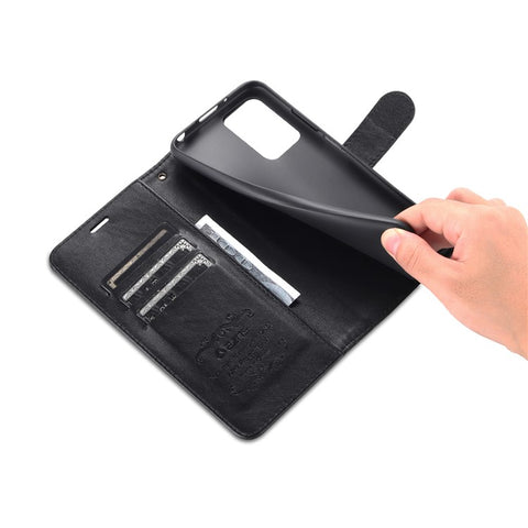 AZNS for Xiaomi Redmi 10 4G (2021)/Redmi 10 Prime/Redmi 10 2022 4G/Redmi Note 11 4G (MediaTek) PU Leather Anti-Drop Dual-Sided Magnetic Clasp Wallet Holder Design Phone Case