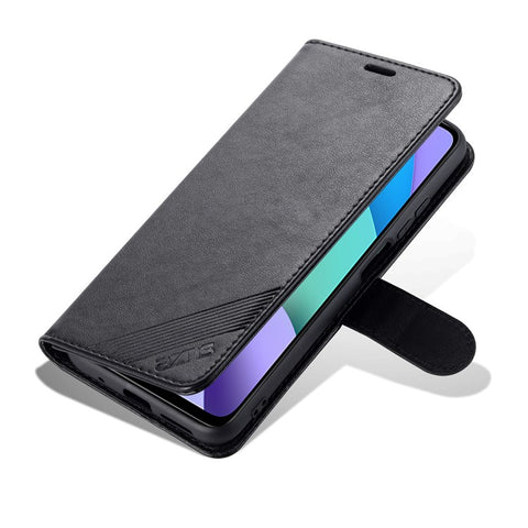 AZNS for Xiaomi Redmi 10 4G (2021)/Redmi 10 Prime/Redmi 10 2022 4G/Redmi Note 11 4G (MediaTek) PU Leather Anti-Drop Dual-Sided Magnetic Clasp Wallet Holder Design Phone Case