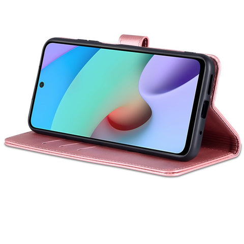 AZNS Leather Wallet Stand Phone Case Flip Card Slots Protected Fully Phone Shell for Xiaomi Redmi 10 4G (2021)/Redmi 10 2022 4G/Redmi Note 11 4G (MediaTek)/Redmi 10 Prime