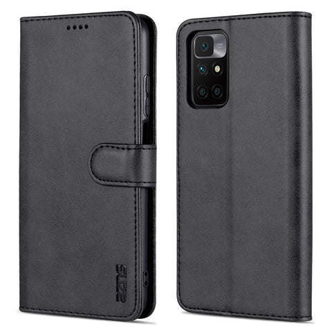 AZNS Leather Wallet Stand Phone Case Flip Card Slots Protected Fully Phone Shell for Xiaomi Redmi 10 4G (2021)/Redmi 10 2022 4G/Redmi Note 11 4G (MediaTek)/Redmi 10 Prime