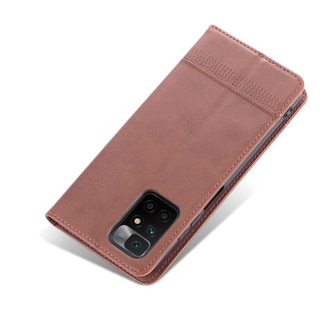 AZNS Durable Wallet Design PU Leather Shockproof Phone Cover Case for Xiaomi Redmi 10 4G (2021)/Redmi 10 2022 4G/Redmi Note 11 4G (MediaTek)/Redmi 10 Prime