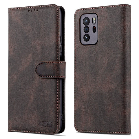 AZNS Shockproof Anti-Drop Wallet Design Phone Case Flip Phone Cover with Stand for Xiaomi Redmi Note 10 Pro 5G (China)/Poco X3 GT