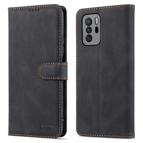 AZNS Shockproof Anti-Drop Wallet Design Phone Case Flip Phone Cover with Stand for Xiaomi Redmi Note 10 Pro 5G (China)/Poco X3 GT