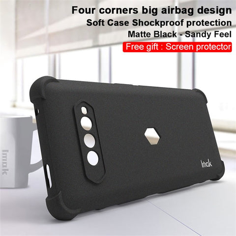IMAK Four Corners Airbag Design Matte TPU Shock-Absorbing Protection Cover with Screen Protector for Xiaomi Black Shark 4 / 4 Pro
