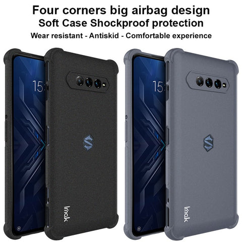 IMAK Four Corners Airbag Design Matte TPU Shock-Absorbing Protection Cover with Screen Protector for Xiaomi Black Shark 4 / 4 Pro