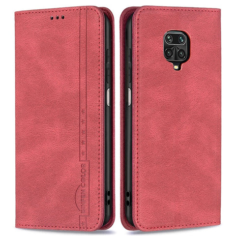 BINFEN COLOR Auto-absorbed Shockproof Scratch Resistant Anti-swiping Design TPU + PU Leather Phone Case Stand Cover for Xiaomi Redmi Note 9 Pro Max / Redmi Note 9 Pro / Redmi Note 9S