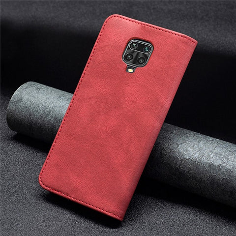 BINFEN COLOR Auto-absorbed Shockproof Scratch Resistant Anti-swiping Design TPU + PU Leather Phone Case Stand Cover for Xiaomi Redmi Note 9 Pro Max / Redmi Note 9 Pro / Redmi Note 9S