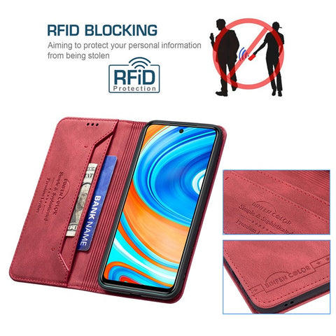 BINFEN COLOR Auto-absorbed Shockproof Scratch Resistant Anti-swiping Design TPU + PU Leather Phone Case Stand Cover for Xiaomi Redmi Note 9 Pro Max / Redmi Note 9 Pro / Redmi Note 9S