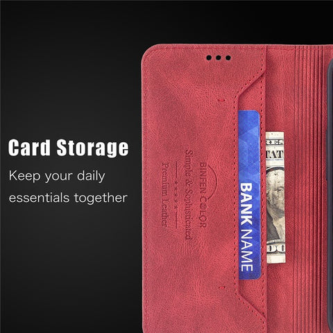 BINFEN COLOR Auto-absorbed Shockproof Scratch Resistant Anti-swiping Design TPU + PU Leather Phone Case Stand Cover for Xiaomi Redmi Note 9 Pro Max / Redmi Note 9 Pro / Redmi Note 9S