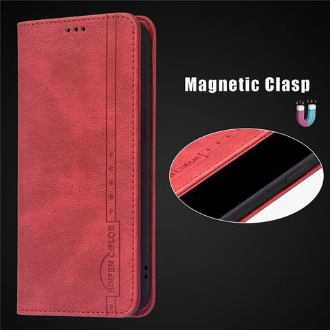BINFEN COLOR Auto-absorbed Shockproof Scratch Resistant Anti-swiping Design TPU + PU Leather Phone Case Stand Cover for Xiaomi Redmi Note 9 Pro Max / Redmi Note 9 Pro / Redmi Note 9S