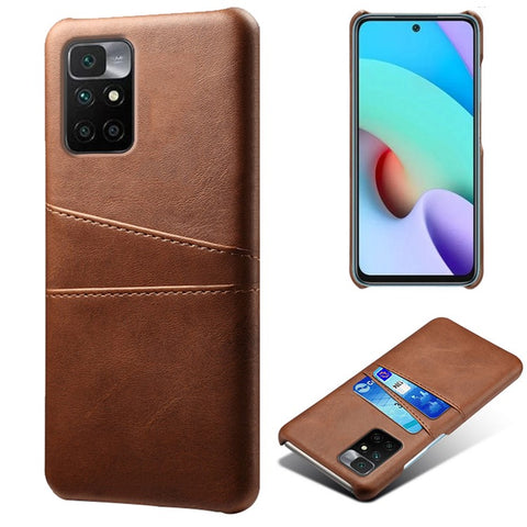 Stylish Lightweight PU Leather + PC Combo Hard Cover with Dual Back Card Slots for Xiaomi Redmi Note 11 4G (MediaTek) / 10 4G (2021) / 10 2022 4G