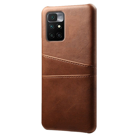 Stylish Lightweight PU Leather + PC Combo Hard Cover with Dual Back Card Slots for Xiaomi Redmi Note 11 4G (MediaTek) / 10 4G (2021) / 10 2022 4G
