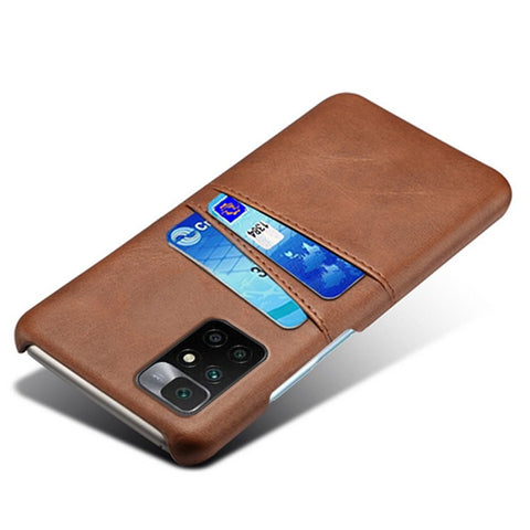 Stylish Lightweight PU Leather + PC Combo Hard Cover with Dual Back Card Slots for Xiaomi Redmi Note 11 4G (MediaTek) / 10 4G (2021) / 10 2022 4G