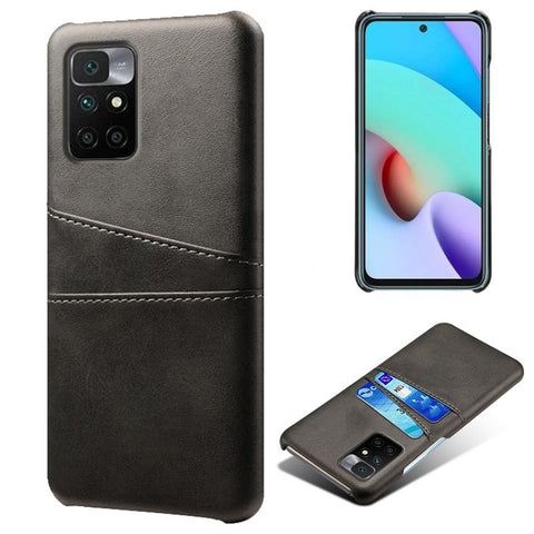 Stylish Lightweight PU Leather + PC Combo Hard Cover with Dual Back Card Slots for Xiaomi Redmi Note 11 4G (MediaTek) / 10 4G (2021) / 10 2022 4G