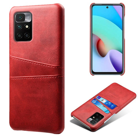 Stylish Lightweight PU Leather + PC Combo Hard Cover with Dual Back Card Slots for Xiaomi Redmi Note 11 4G (MediaTek) / 10 4G (2021) / 10 2022 4G