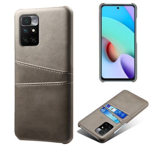 Stylish Lightweight PU Leather + PC Combo Hard Cover with Dual Back Card Slots for Xiaomi Redmi Note 11 4G (MediaTek) / 10 4G (2021) / 10 2022 4G