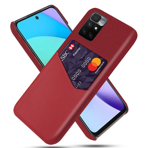 Cloth Texture PU Leather + PC Card Slot Hybrid Phone Case Protective Shell for Xiaomi Redmi Note 11 4G (MediaTek) / 10 4G (2021) / 10 2022 4G