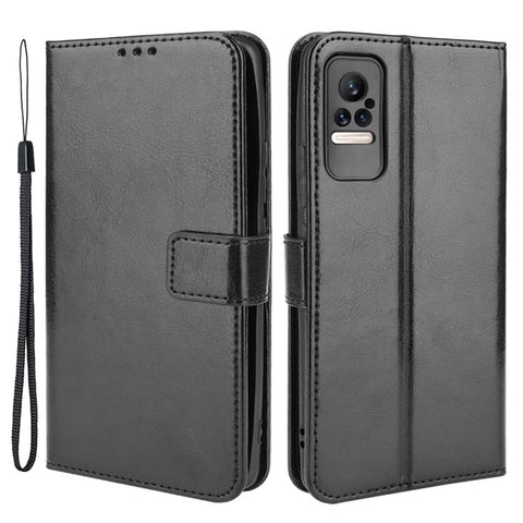 Crazy Horse Texture PU Leather Wallet Stand Mobile Phone Protective Case Cover for Xiaomi Civi